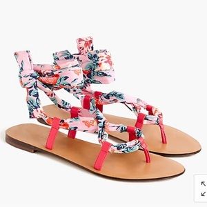 JCrew Lace-up Sandals in Liberty Print